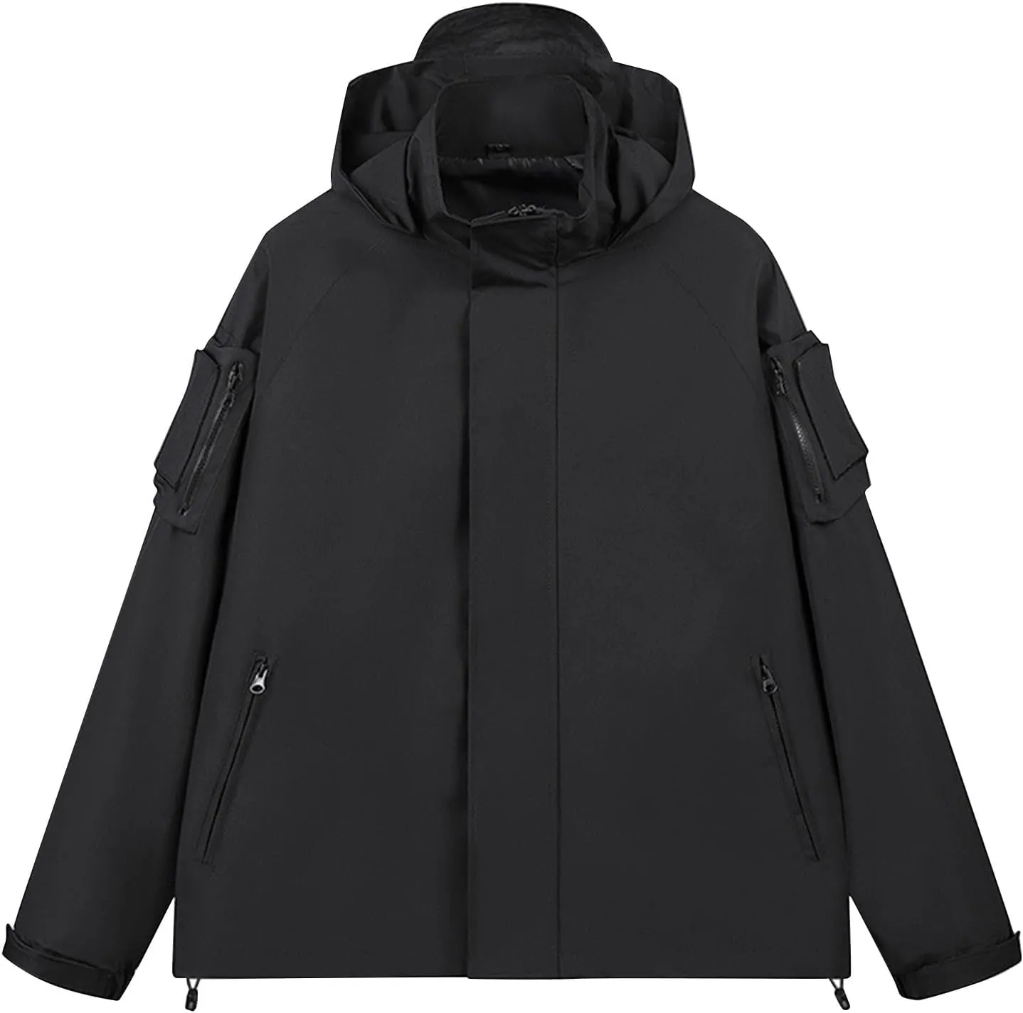 Mens Windproof Jacket Lightweight Hooded Rain Jacket Outdoor Mountain Sport Jacket Shell Jacket Windbreaker Raincoat