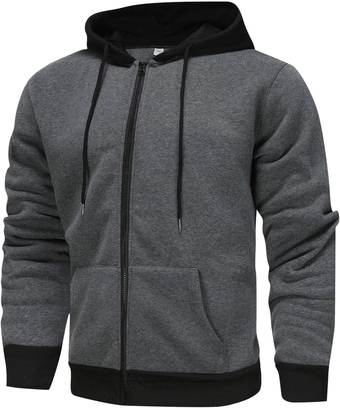 Men's Zip Up Hoodie Shirts Soft Solid Color Coat Light Trendy Long Sleeve Jacket Casual Winter Sweatershirts with Pockets