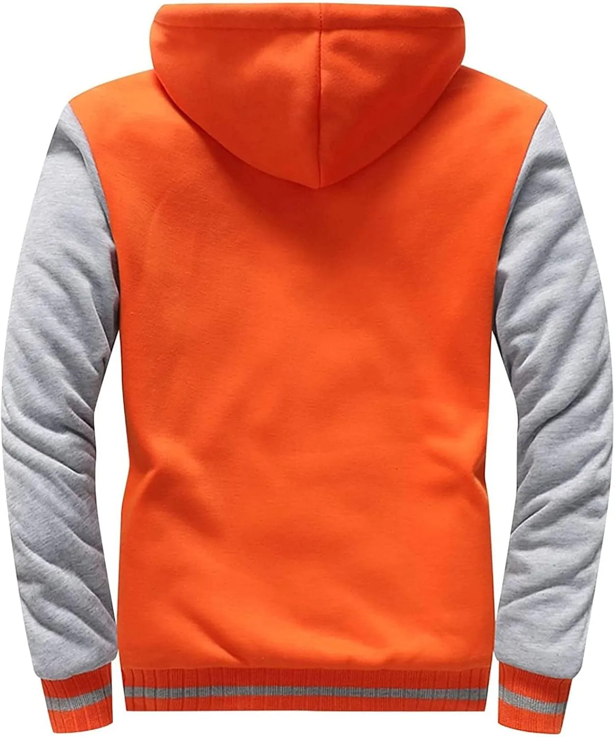 Men's Zip Up Hoodie Wool Warm Thick Coats Heavyweight Winter Sweatshirt Comfy Fleece Lined Hoodie Jacket Hooded Coat