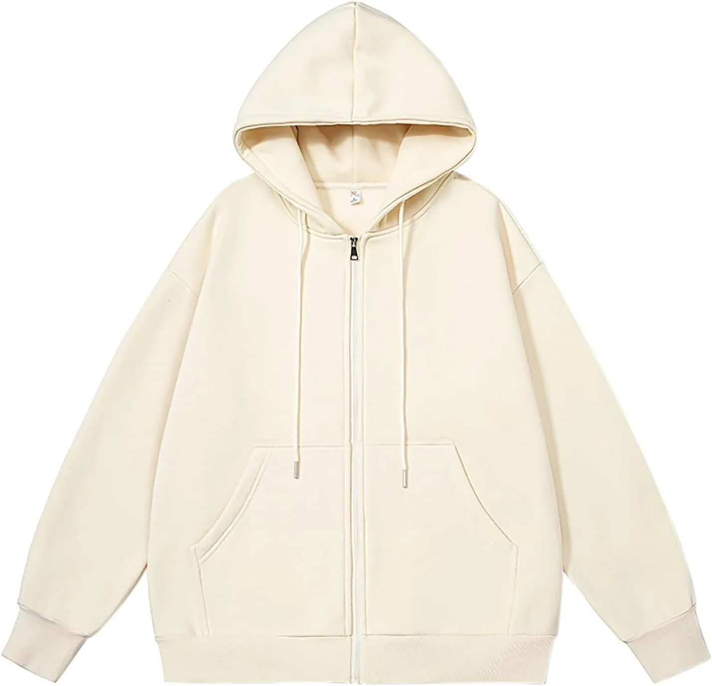 Men's Zip Up Hoodies Drawstring Sweatshirt Long Sleeve Lounge Cardigan Comfy Soft Solid Color Tops with Pocket
