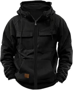 Mens Zip Up Tactical Hoodies Big and Tall Work Military Cargo Hooded Sweatshirt Hippie Aztec Cowboy Pullover Hoodies