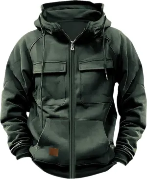 Mens Zip Up Tactical Hoodies Big and Tall Work Military Cargo Hooded Sweatshirt Hippie Aztec Cowboy Pullover Hoodies