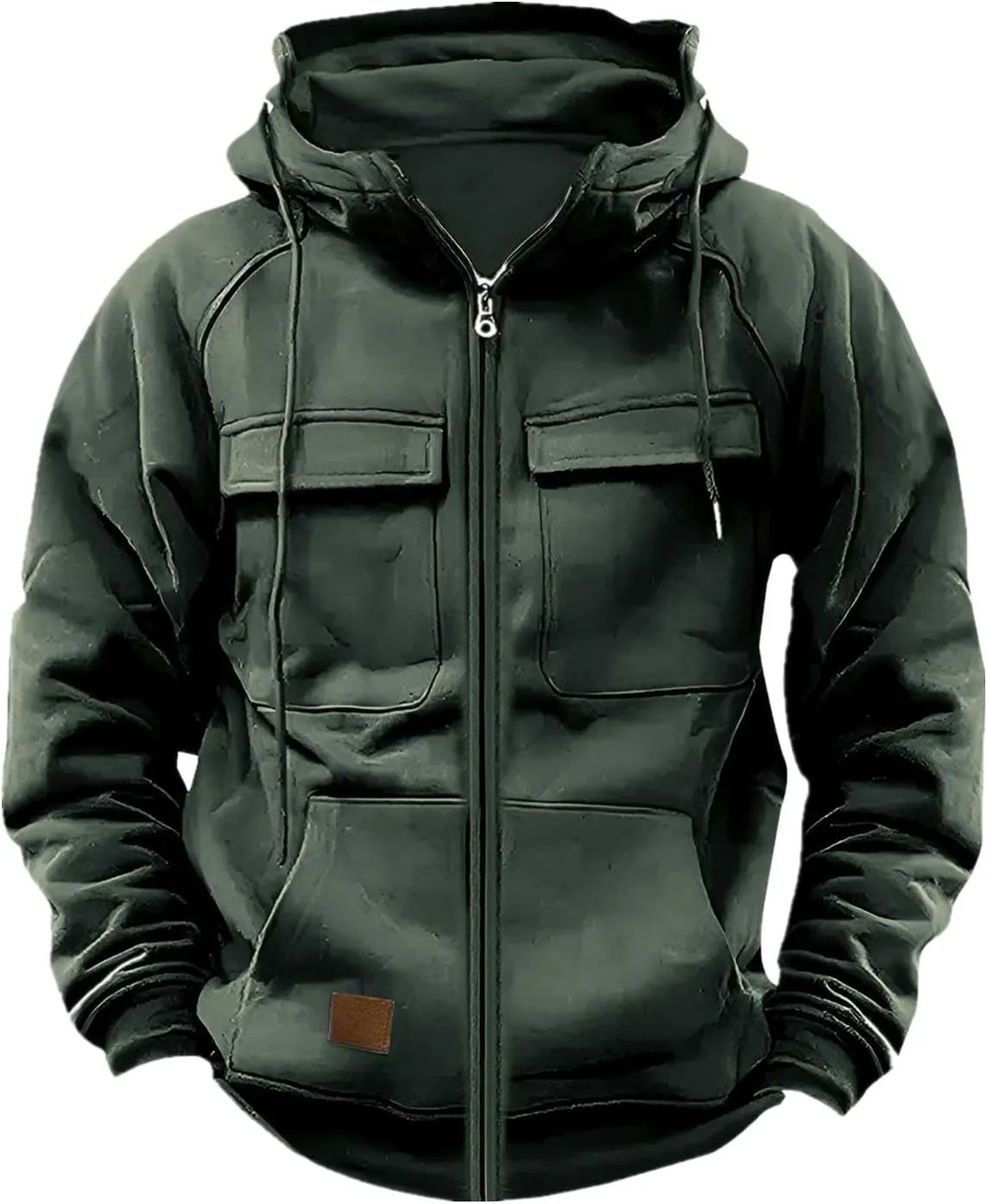 Mens Zip Up Tactical Hoodies Big and Tall Work Military Cargo Hooded Sweatshirt Hippie Aztec Cowboy Pullover Hoodies