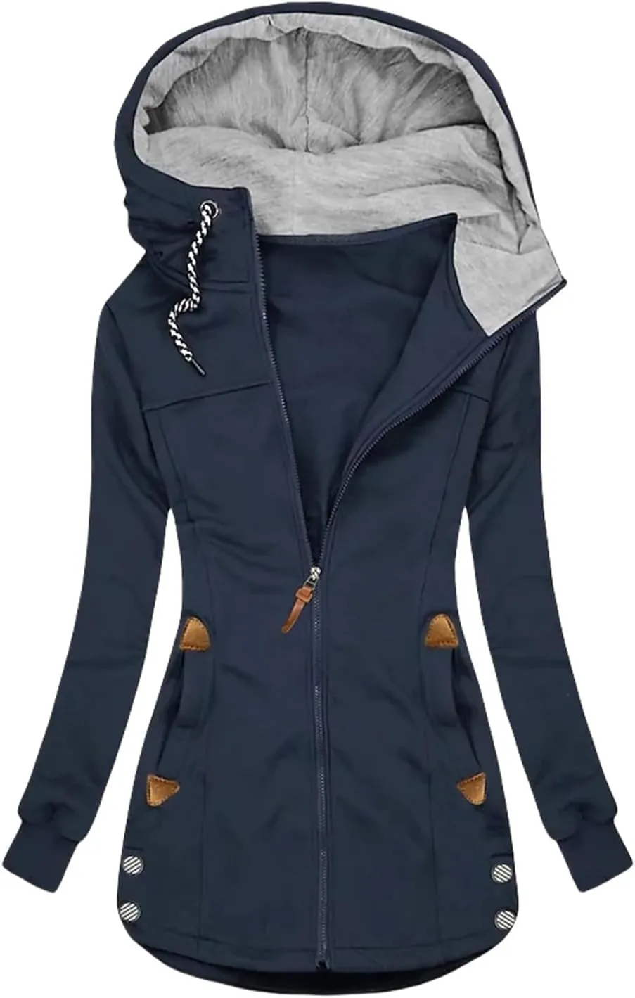 Mmoneyake Zipper Hoodies for Women Turtleneck Hooded Jacket Oversized Sweatshirts Casual Lightweight Cardigan Coat Tunic Tops