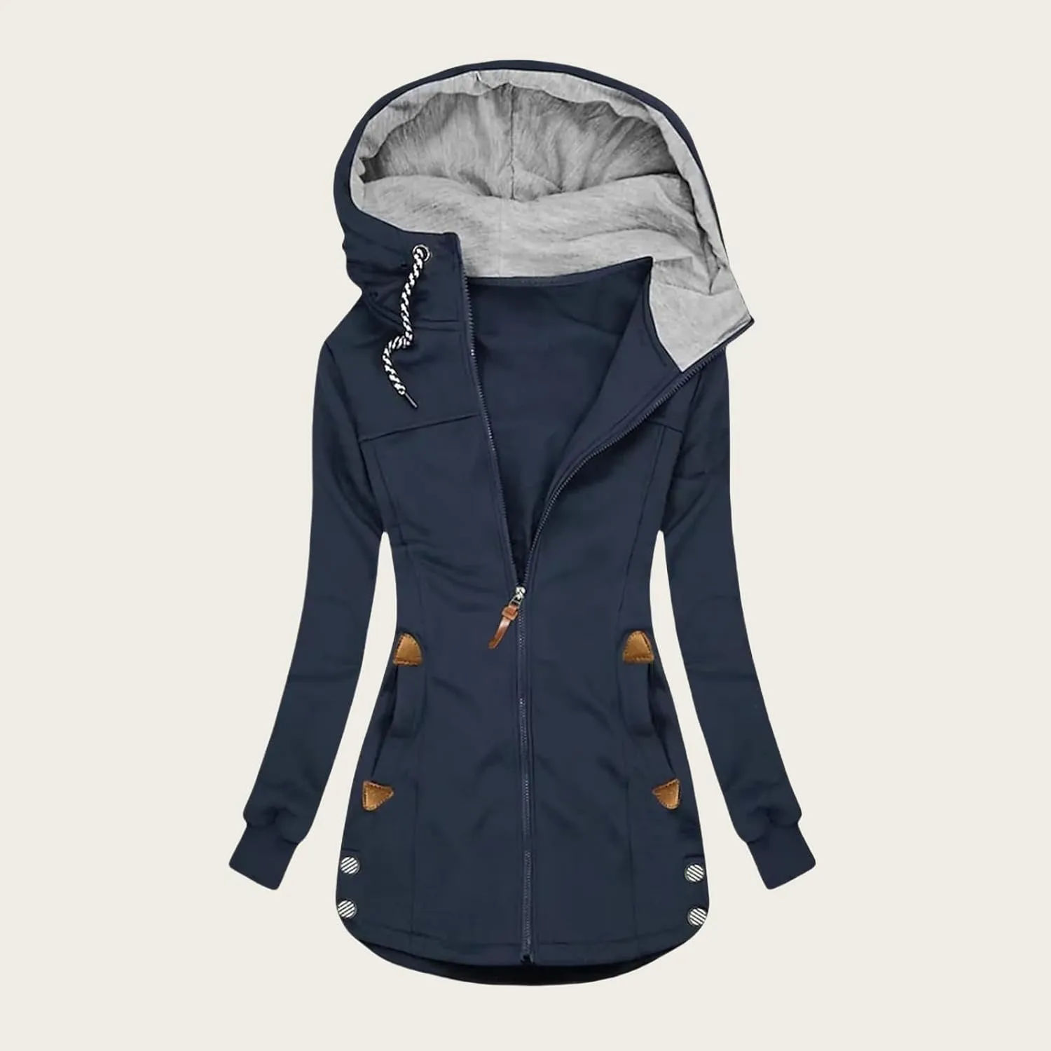 Mmoneyake Zipper Hoodies for Women Turtleneck Hooded Jacket Oversized Sweatshirts Casual Lightweight Cardigan Coat Tunic Tops