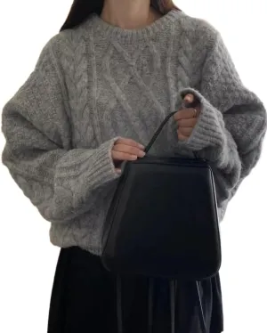 MOLERFO Cable Knit Sweater Women Chunky Knit Sweater Y2k Oversized Sweaters Fall Tops 2024 Trendy Pullover Sweaters