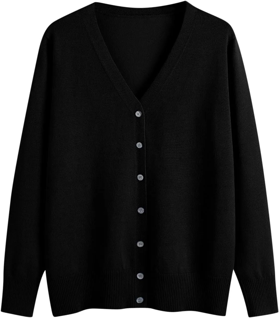 MRGIINRI Womens 2024 Fall Cardigan Sweaters Lightweight V-Neck Long Sleeve Open Front Button Up Knitted Cardigans Outerwear