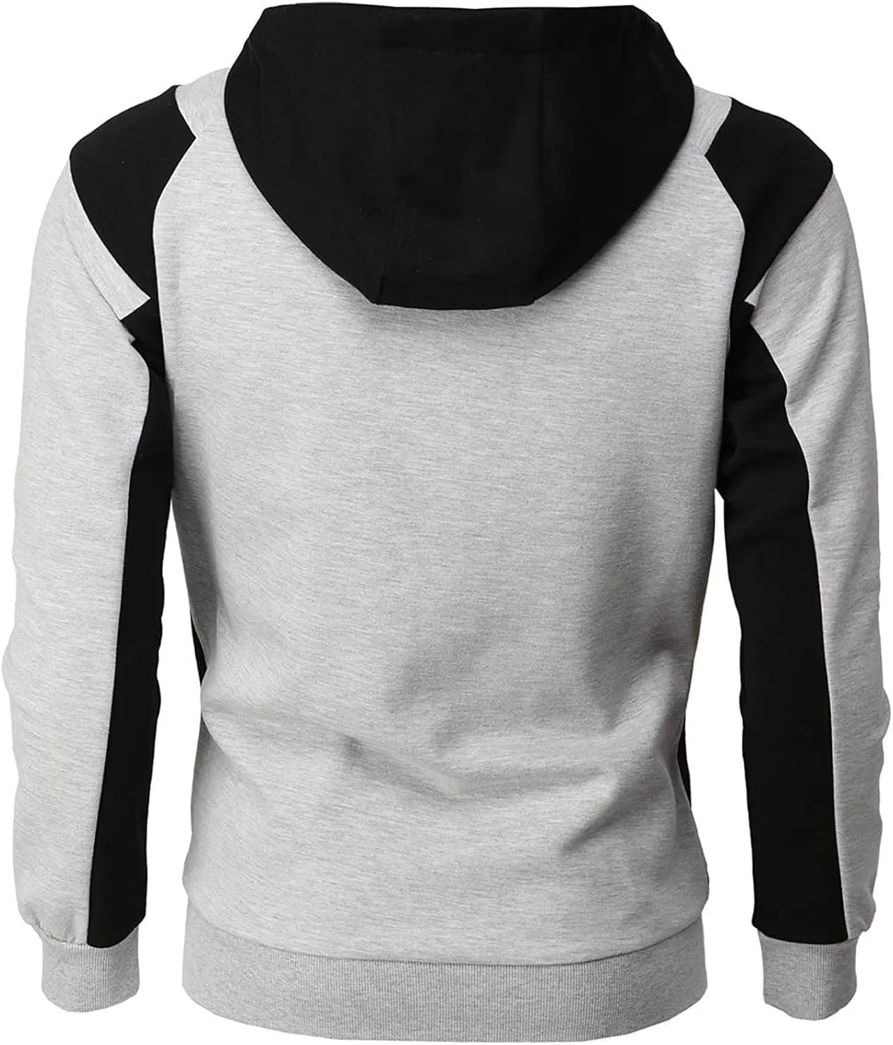 Muscularfit Hoodies for Men Zip Up With Designs Causal Color Block Pullover Crewneck Sweatshirts Slim Fit Workout Sport Shirt
