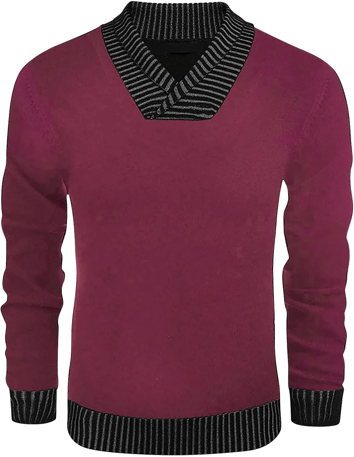 Muscularfit Men's V Neck Sweaters Pullover Long Sleeve Design Lightweight Knitted Sweaters Business Casual Pullover Sweater