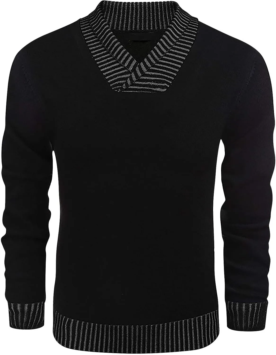Muscularfit Men's V Neck Sweaters Pullover Long Sleeve Design Lightweight Knitted Sweaters Business Casual Pullover Sweater