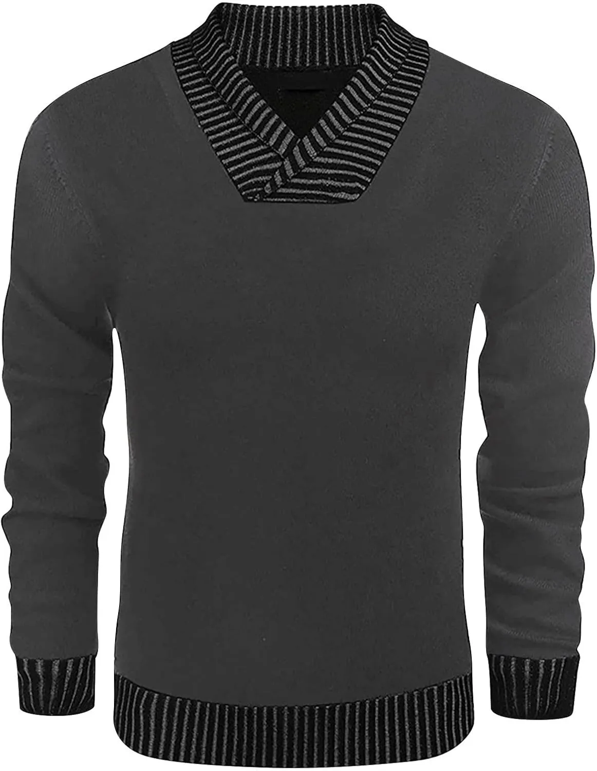 Muscularfit Men's V Neck Sweaters Pullover Long Sleeve Design Lightweight Knitted Sweaters Business Casual Pullover Sweater
