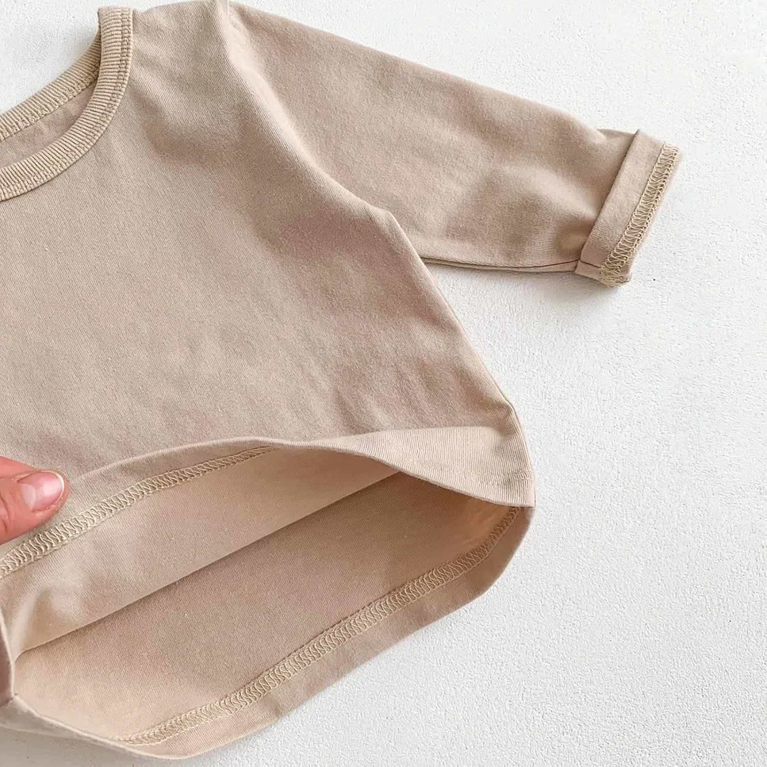 Newborn Baby Boys Girls Long Sleeve Basic Layering T-Shirt Infant Comfort Soft Crewneck Tee Tops Fall Winter Clothes
