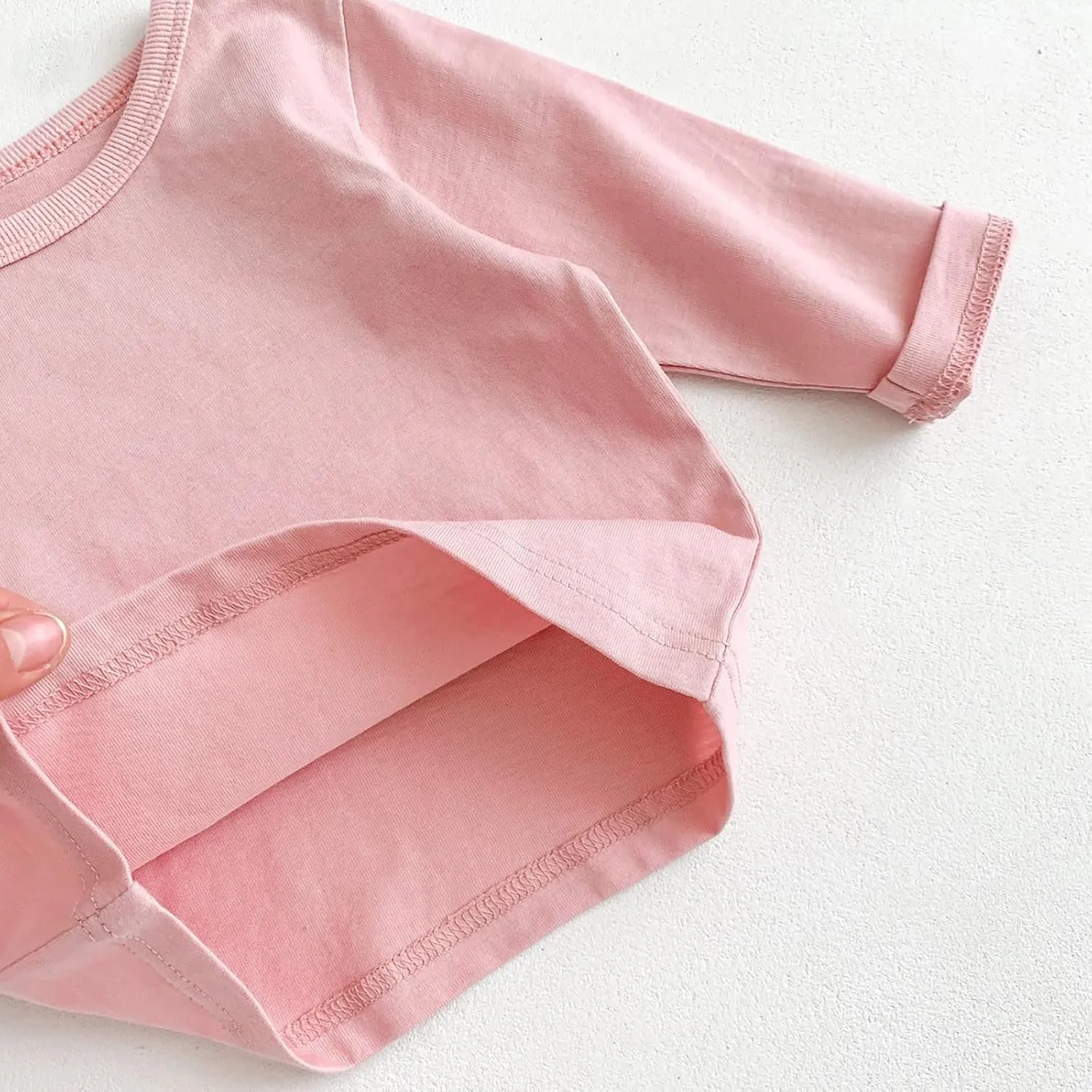 Newborn Baby Boys Girls Long Sleeve Basic Layering T-Shirt Infant Comfort Soft Crewneck Tee Tops Fall Winter Clothes