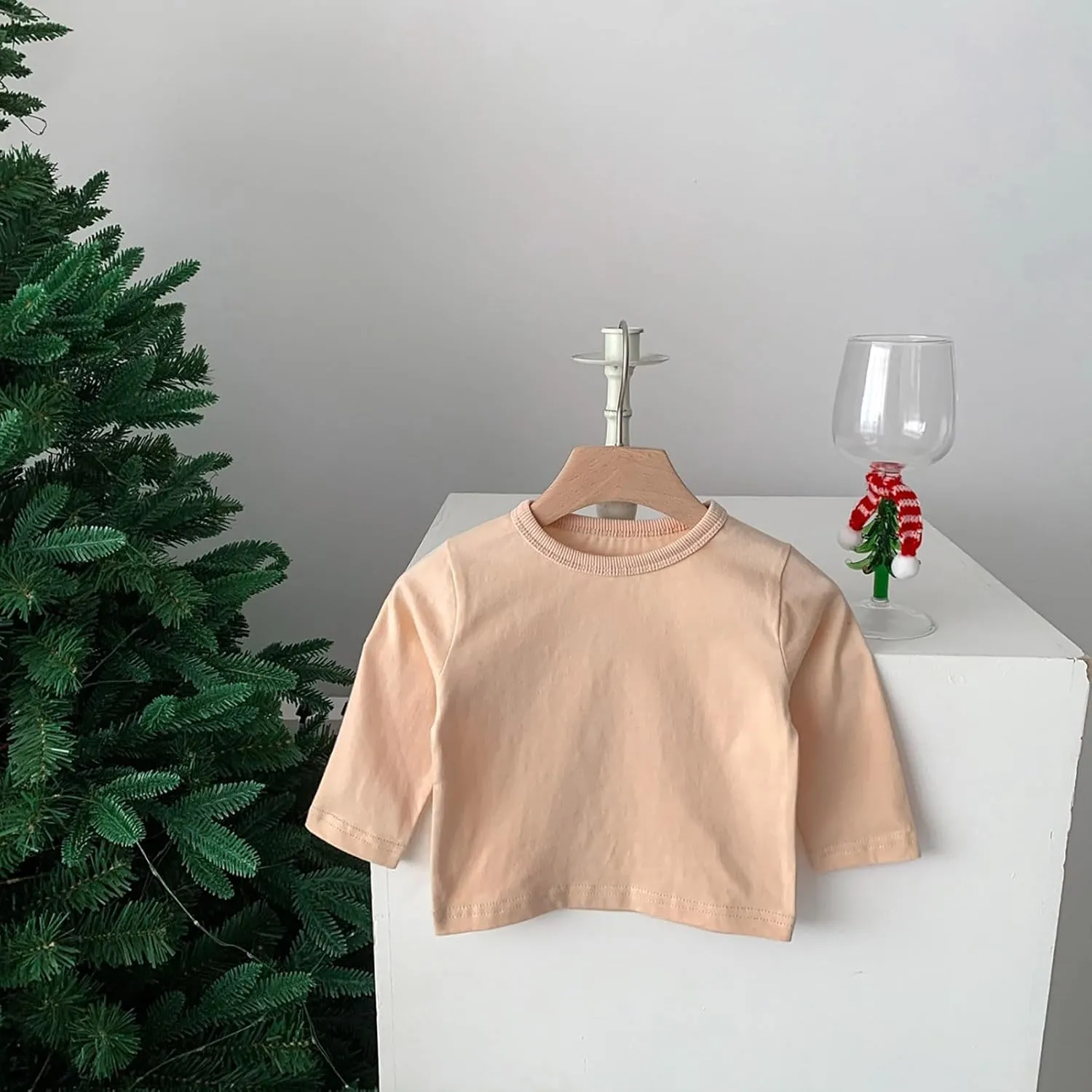 Newborn Baby Boys Girls Long Sleeve Basic Layering T-Shirt Infant Comfort Soft Crewneck Tee Tops Fall Winter Clothes
