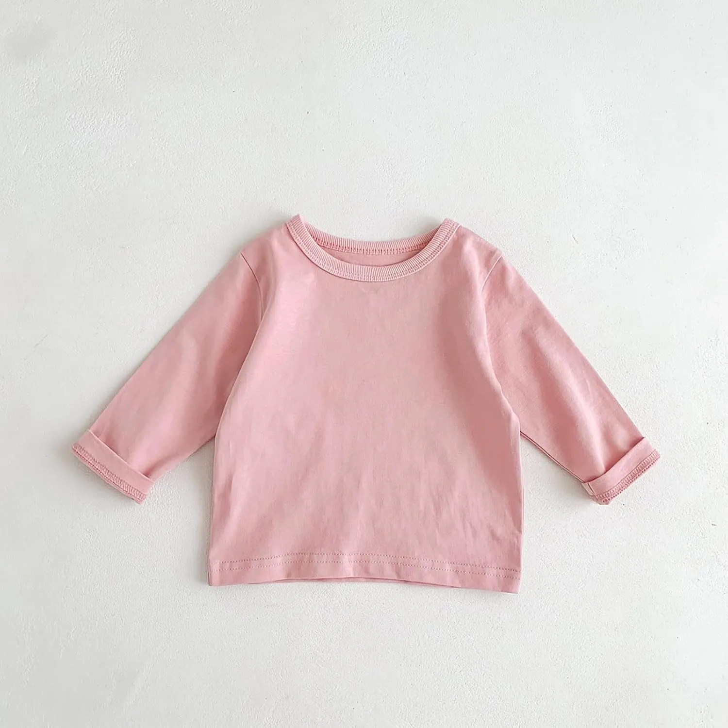 Newborn Baby Boys Girls Long Sleeve Basic Layering T-Shirt Infant Comfort Soft Crewneck Tee Tops Fall Winter Clothes