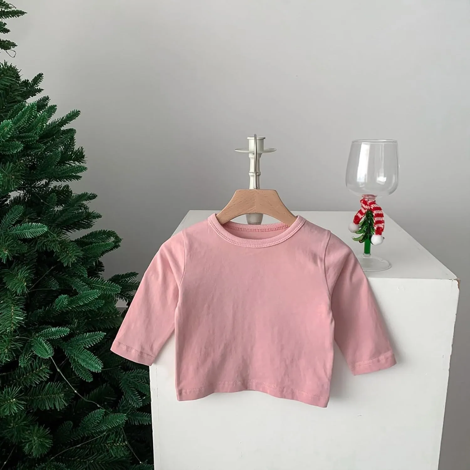 Newborn Baby Boys Girls Long Sleeve Basic Layering T-Shirt Infant Comfort Soft Crewneck Tee Tops Fall Winter Clothes