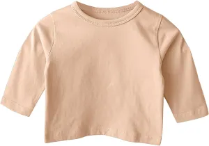 Newborn Baby Boys Girls Long Sleeve Basic Layering T-Shirt Infant Comfort Soft Crewneck Tee Tops Fall Winter Clothes