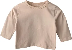 Newborn Baby Boys Girls Long Sleeve Basic Layering T-Shirt Infant Comfort Soft Crewneck Tee Tops Fall Winter Clothes