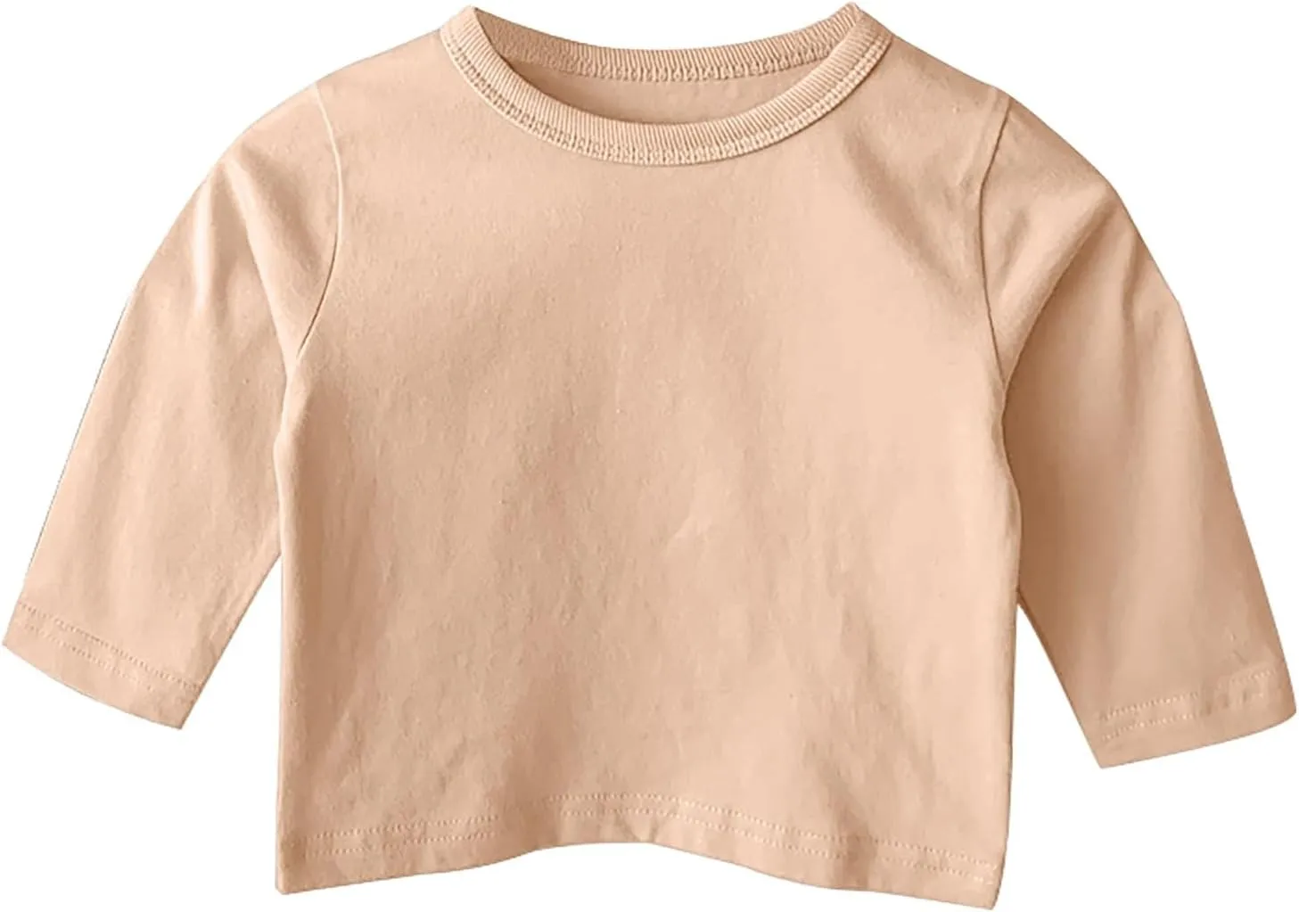 Newborn Baby Boys Girls Long Sleeve Basic Layering T-Shirt Infant Comfort Soft Crewneck Tee Tops Fall Winter Clothes