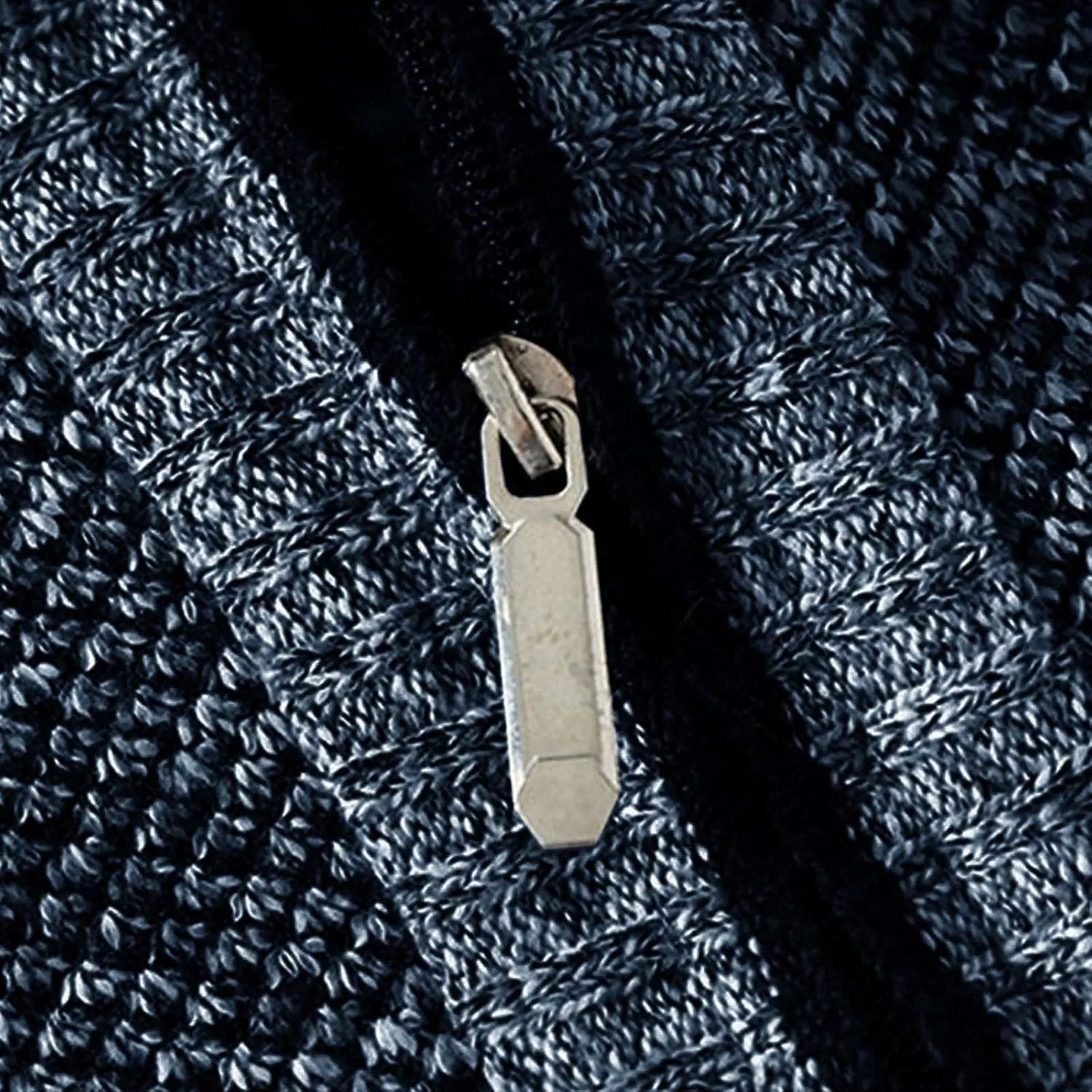 Oversized Knit Sweater for Men Zipper Houndstooth Print Pullover Slim Fit Autumn Fashion Pullover Sweater