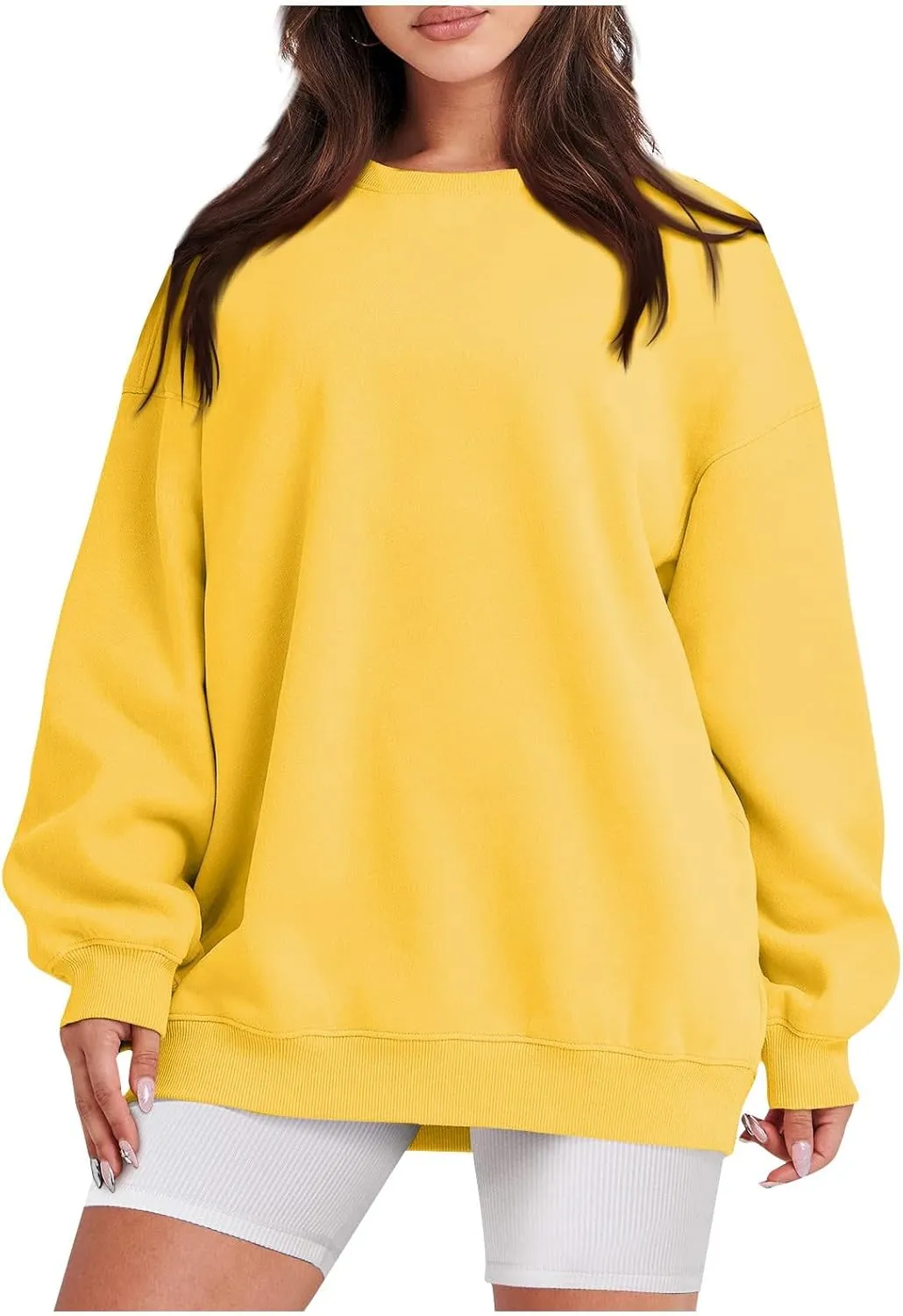 Oversized Sweatshirt for Women Baggy Fleece Crewneck Sweatshirts Comfy Drop Shoulder Pullover Hoodie Soft Winter Coat