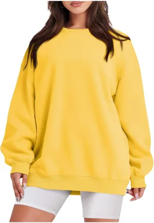 Oversized Sweatshirt for Women Baggy Fleece Crewneck Sweatshirts Comfy Drop Shoulder Pullover Hoodie Soft Winter Coat