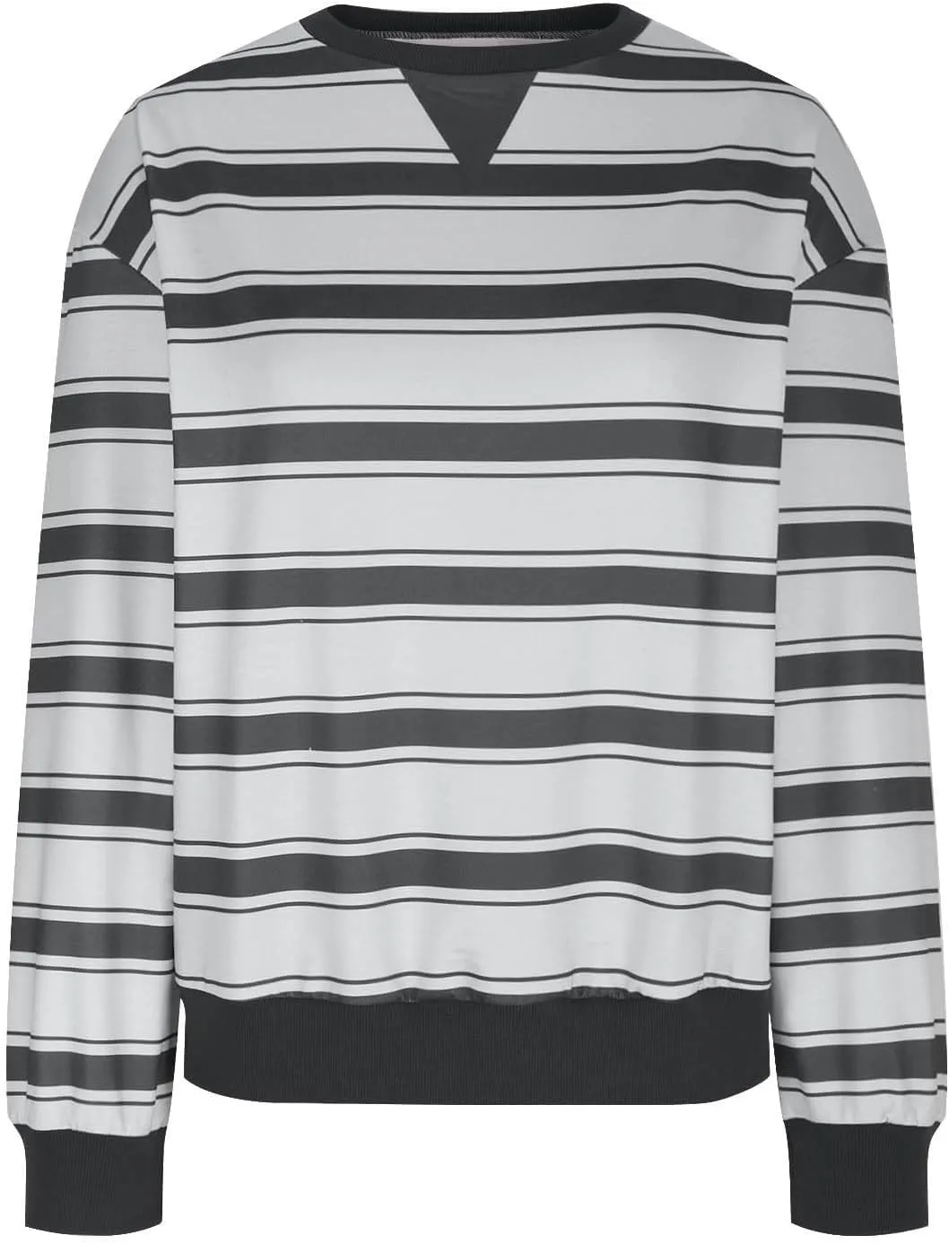 Oversized Sweatshirt for Women Striped Print Lightweight Crewneck Long Sleeve Pullover Tops Fall Workout Loose Hoodie