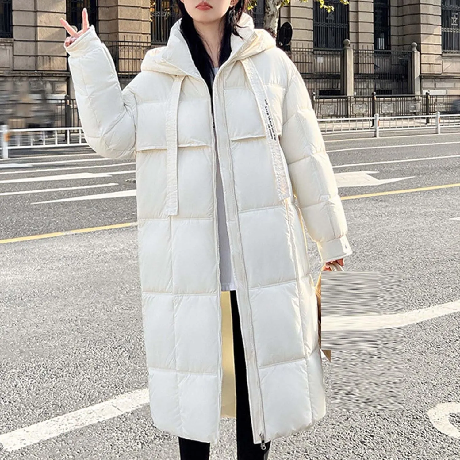 Plus size Thermal Coat for Women Long Length Heavyweight Thicken Down Jackets 2024 Trendy Warm Oversize Puffer Jacket