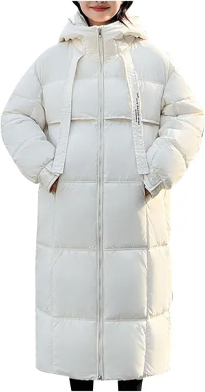 Plus size Thermal Coat for Women Long Length Heavyweight Thicken Down Jackets 2024 Trendy Warm Oversize Puffer Jacket