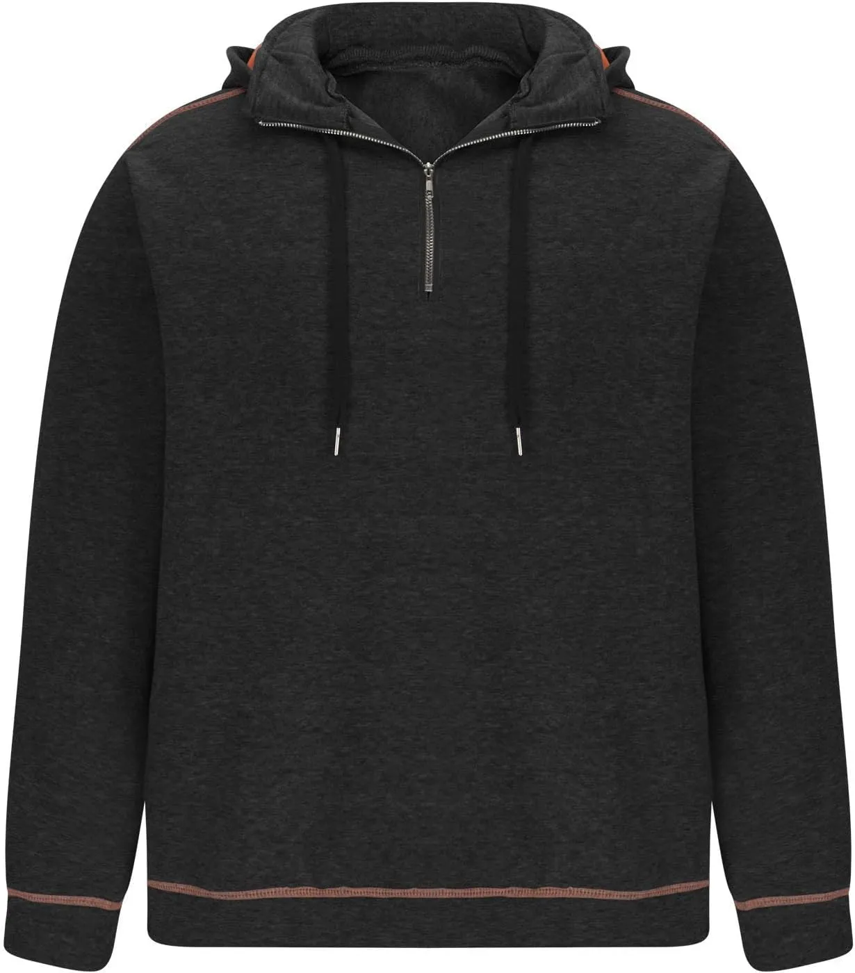 Retro Style Windproof Hooded Sweatshirt, Outdoor Quarter Zip Tactical Jacket Coat, Winter Vintage Sweaters for Men