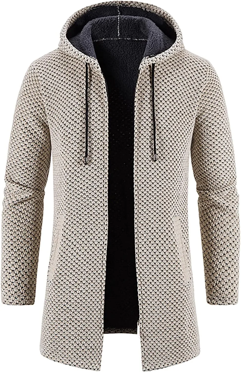 RTRDE Men's Coats Sherpa Lined Pea Coat Business Casual Trench Overcoat Long Jacket Coat, L-4XL