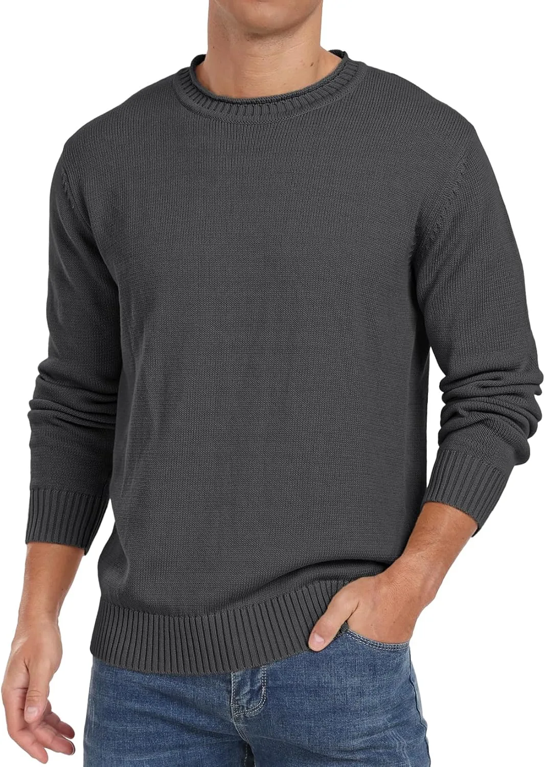 Sailwind Men's Cotton Crewneck Pullover Sweater Lightweight Casual Knitted Sweaters
