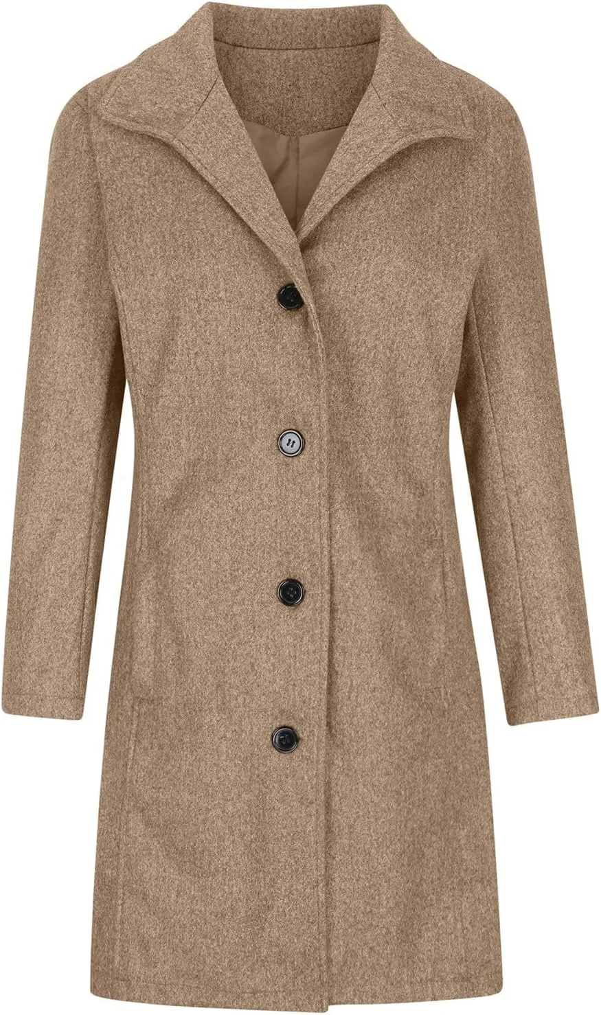 SEAOPEN Pea Coats for Women Winter Long Trench Coat Casual Stand Collar Single Breasted Jackets Thicken Overcoat 2025