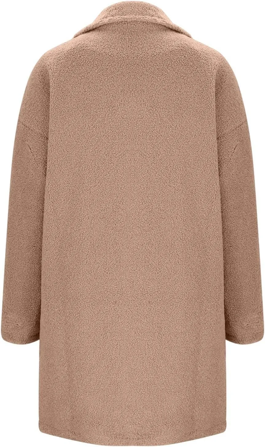 SEAOPEN Pea Coats for Women Winter Wool Coat Elegant Notch Lapel Trench Coat Warm Double Breasted Overcoat with Pockets