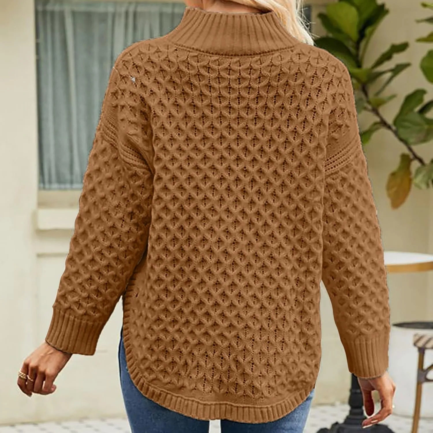 SHAOBGE Womens Sweaters Striped Sweater Pullover Women Winter Jackets Women's Black Sweater