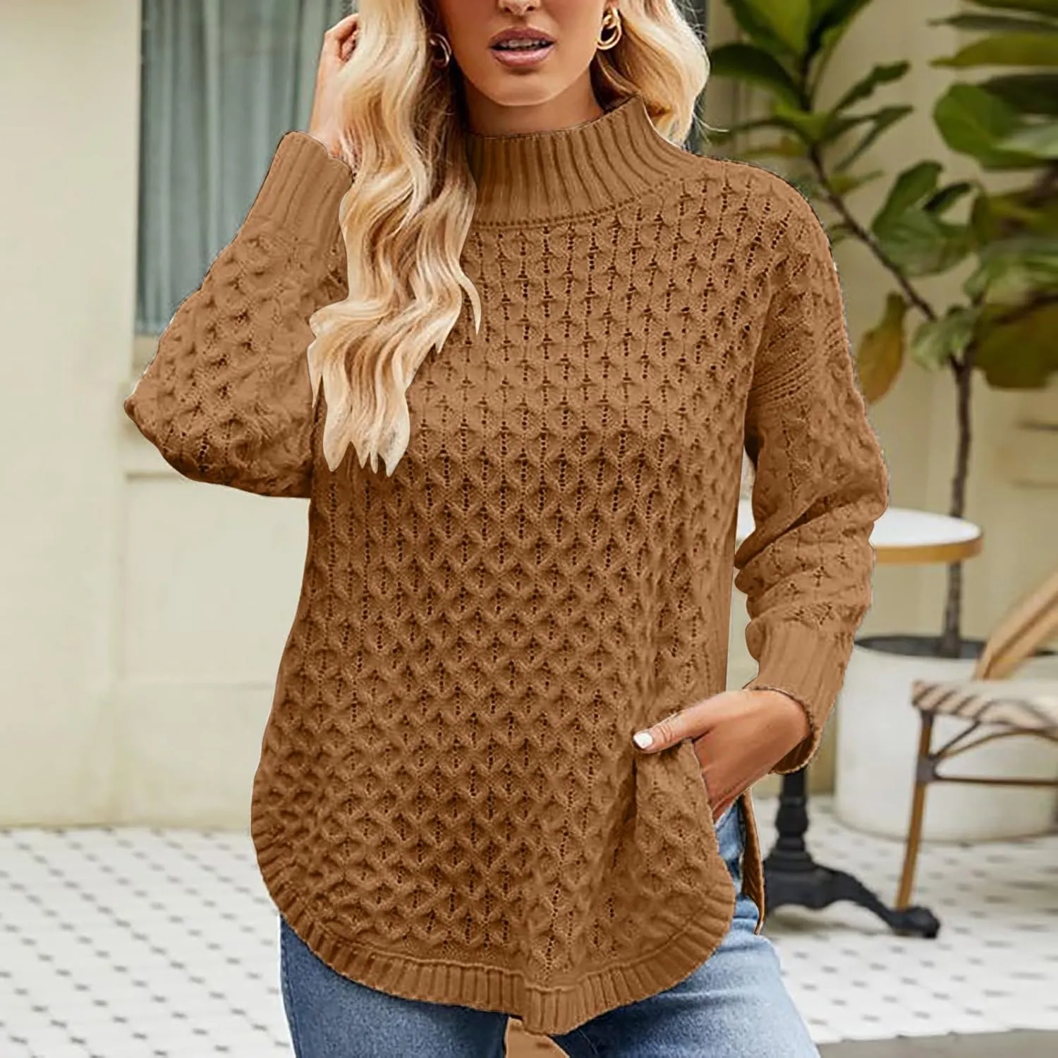 SHAOBGE Womens Sweaters Striped Sweater Pullover Women Winter Jackets Women's Black Sweater
