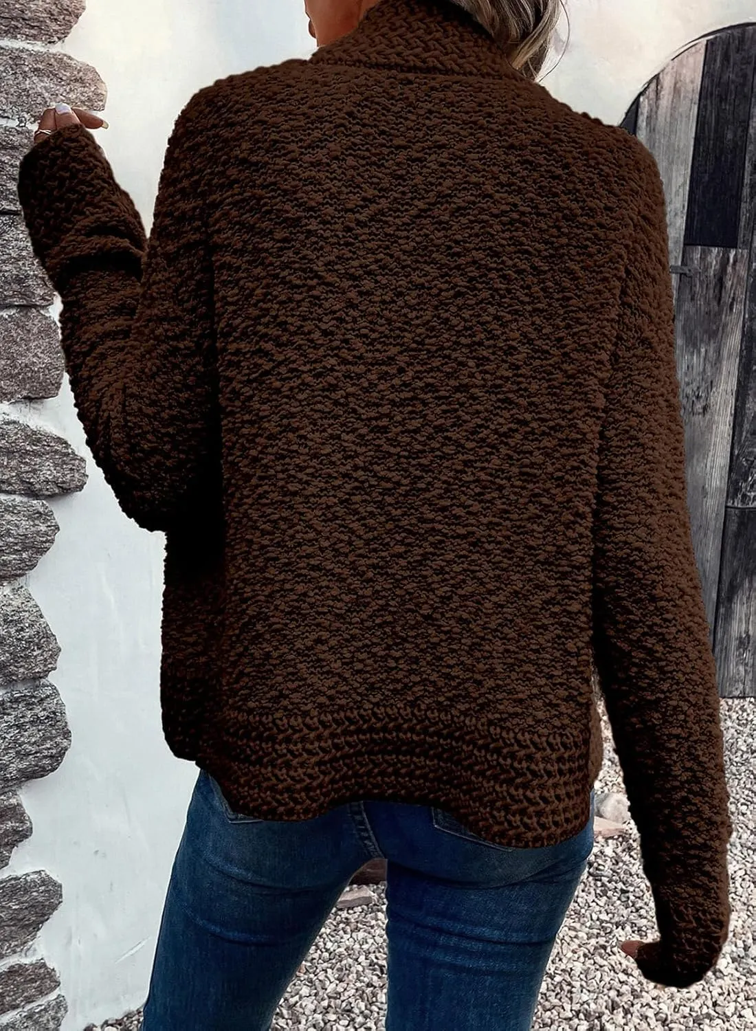 Sidefeel Women's Cardigans Sweaters Casual Long Sleeve Open Front Chunky Knit Coats 2024 Fall Fashion