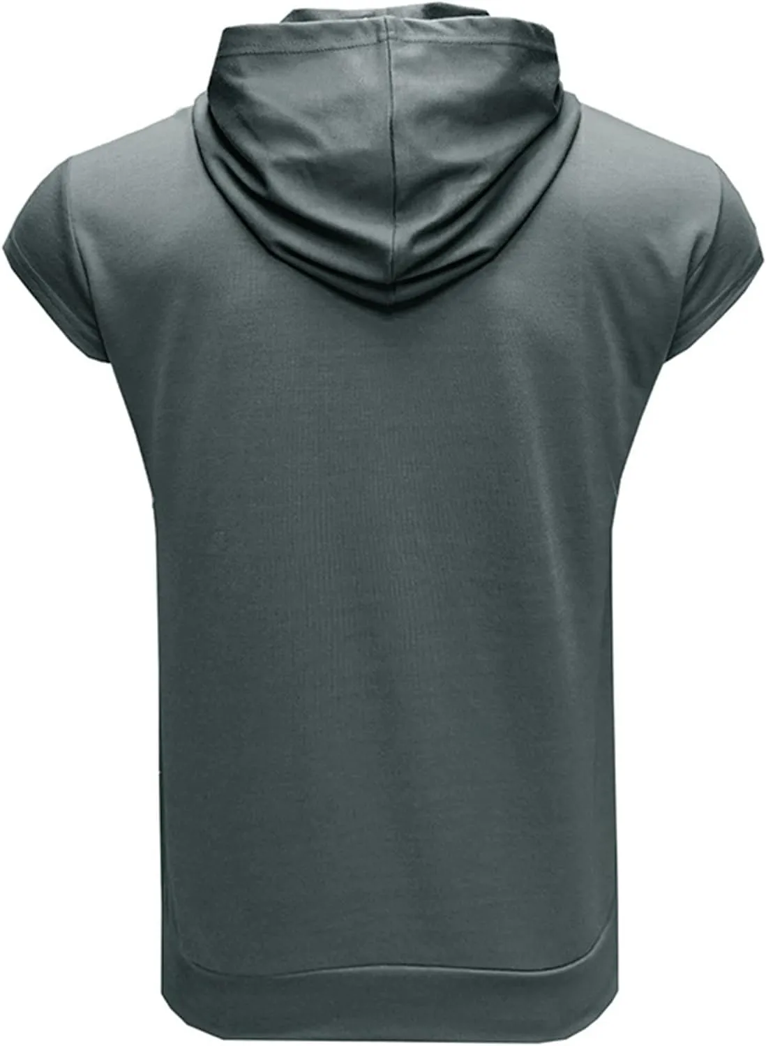 Sleeveless Hoodies for Men Workout Hooded Tank Tops Bodybuilding Muscle Cut Off T Shirt Gym Training Hoodies Shirts