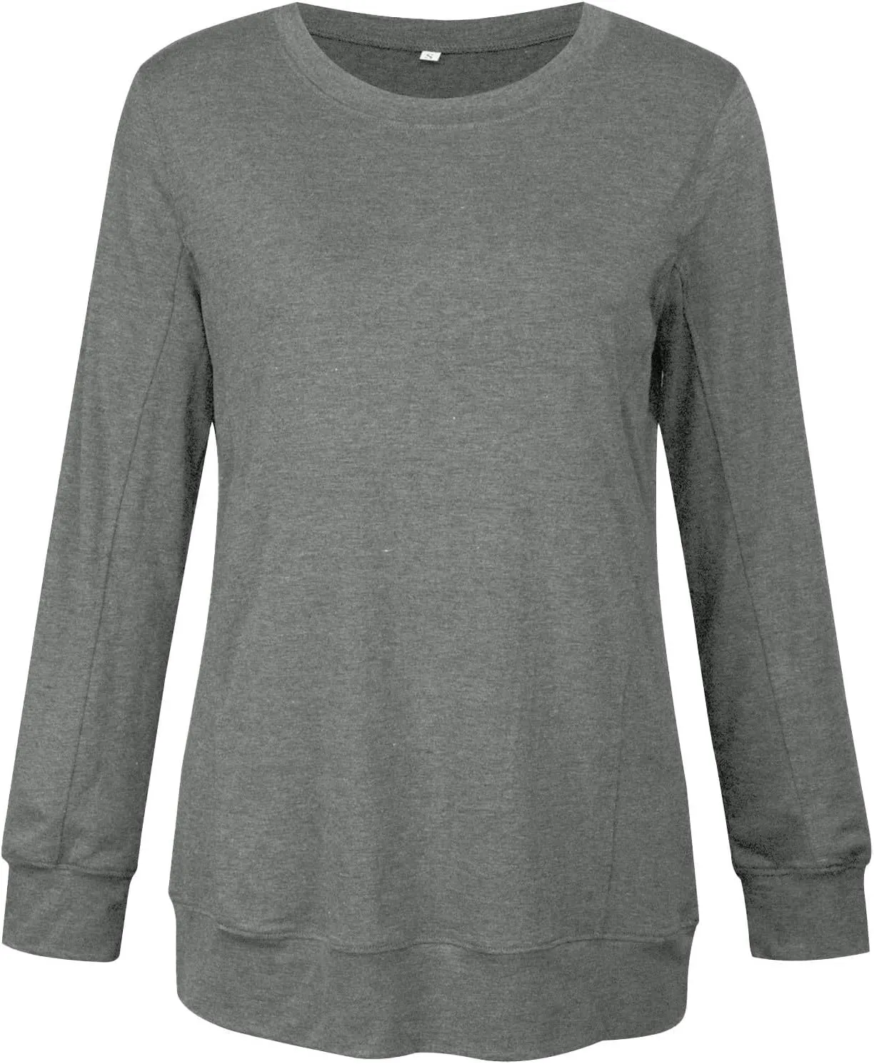 Solid Color Sweatshirt for Women Casual Loose Crewneck Long Sleeve Lightweight Jogger Workout Hoodie Fall Pullover Top