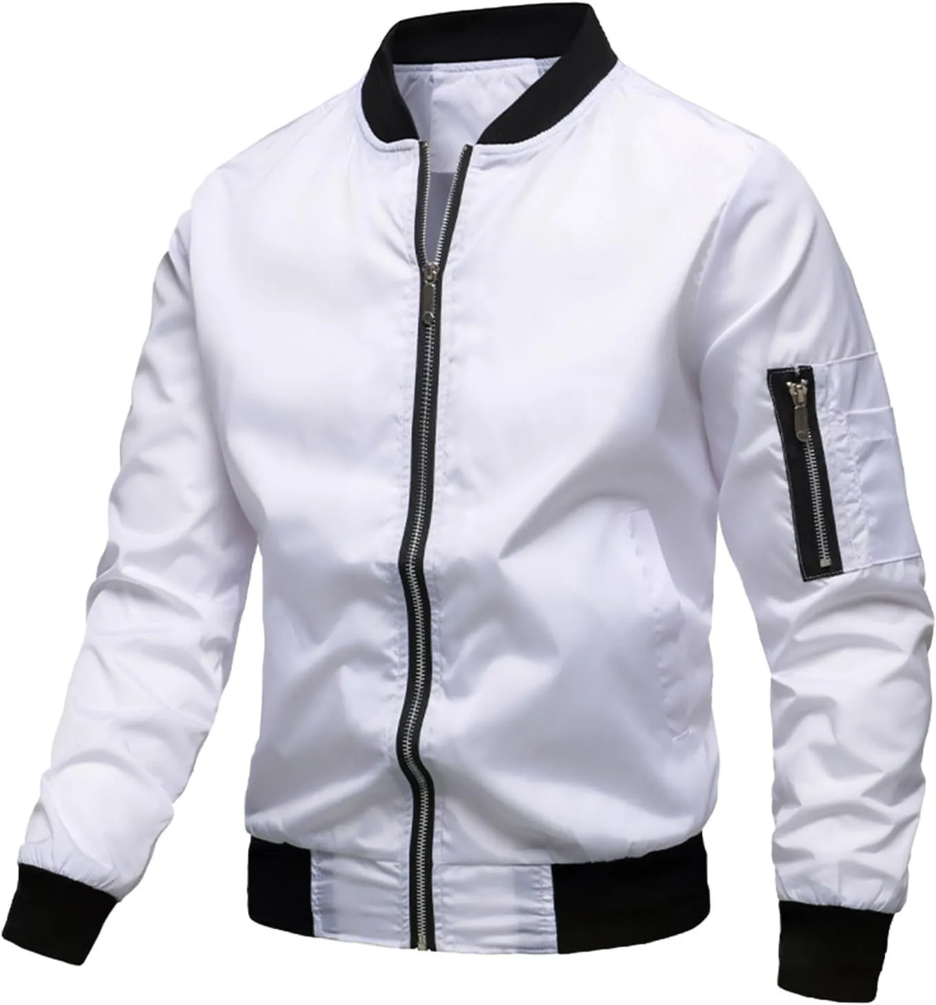 SUWBMHWE Men's Rain Jacket Waterproof Breathable Raincoat Stand Collar for Outdoor Hiking Traveling Cycling Windbreaker