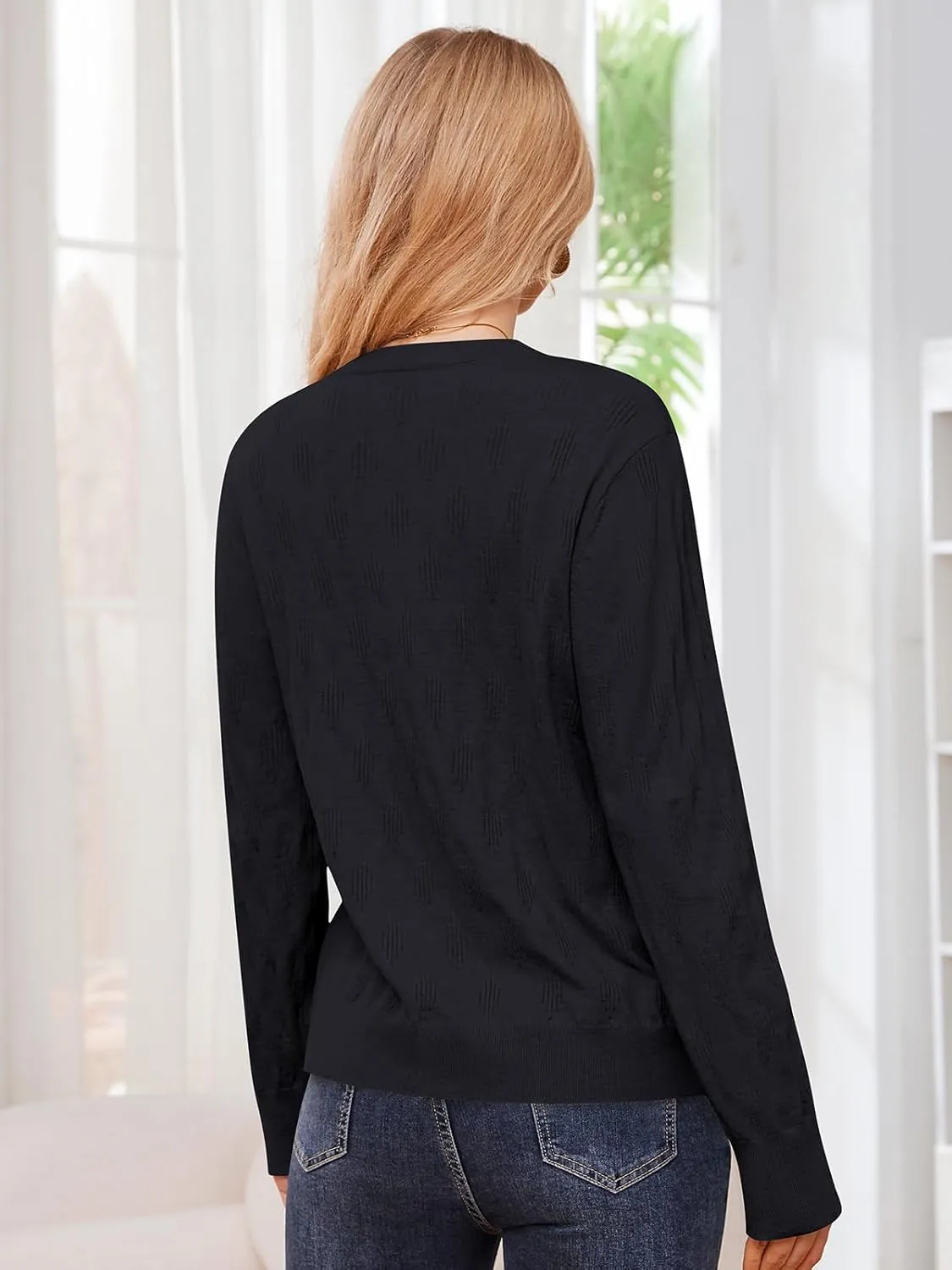 Sweaters for Women 2025 Spring Long Sleeve Lightweight Oversized Casual Classic V Neck Fashion Pullover Sweaters