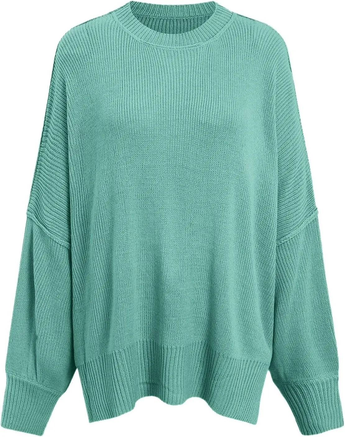 Sweaters for Women Side Slit Trendy Long Sleeve Half Turtleneck Pullover Oversized Lantern Knit Sweater Tops