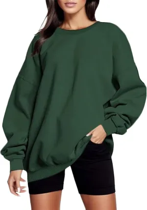 Sweatshirt for Women Fall and Winter Solid off Shoulder Women's Pullover Tops Oversized Hoodies for Women Plus Size