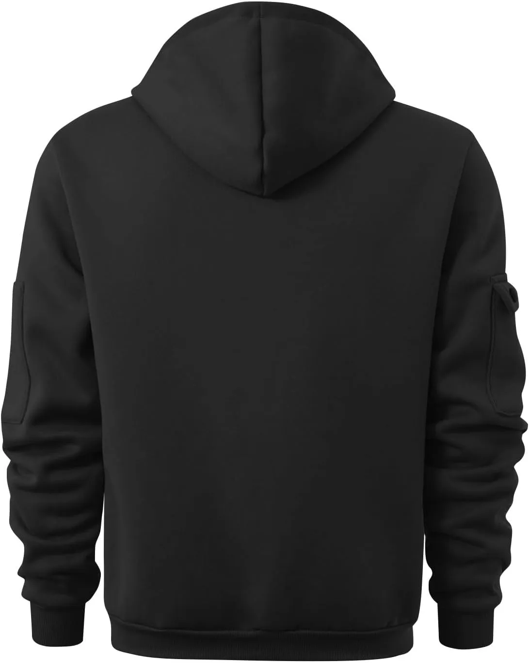 Tactical Hoodies for Men Comfy Quarter Zip Pullover with Multi Pockets Vintage Fleece Drawstring Hooded Sweatshirt