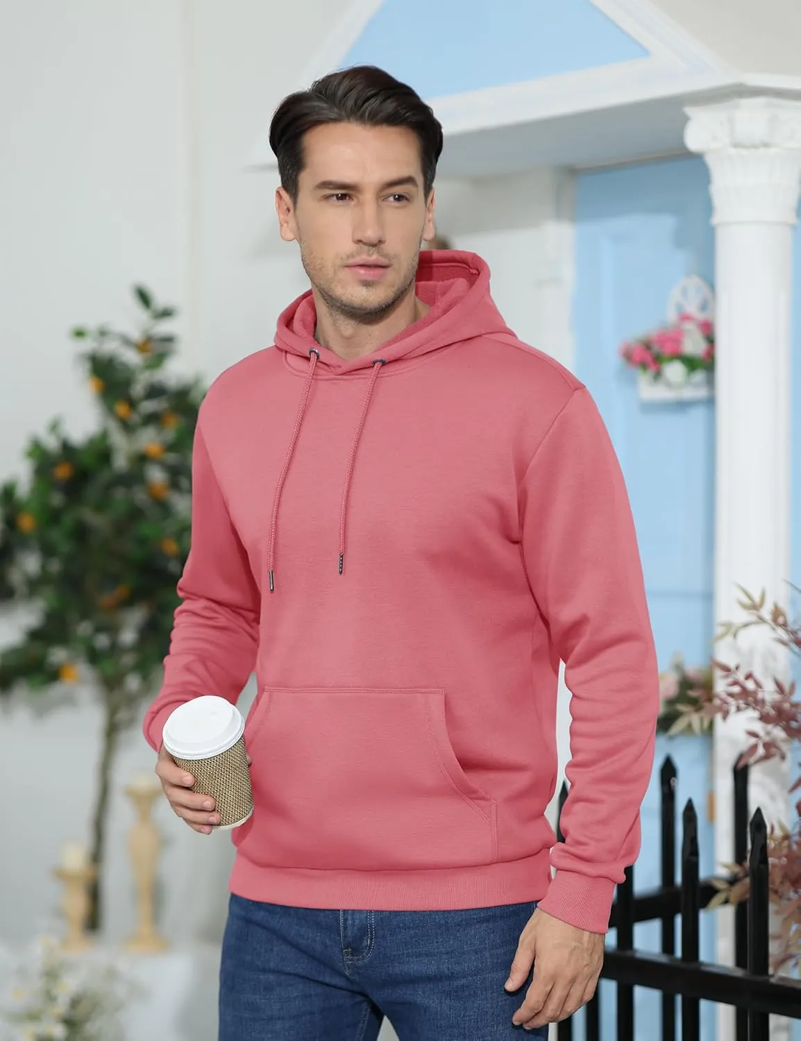 TACVASEN Men's Athletic Hoodies Fleece Lined Sweatshirt Pullover Soft Casual Hooded Sweatshirt with Pocket