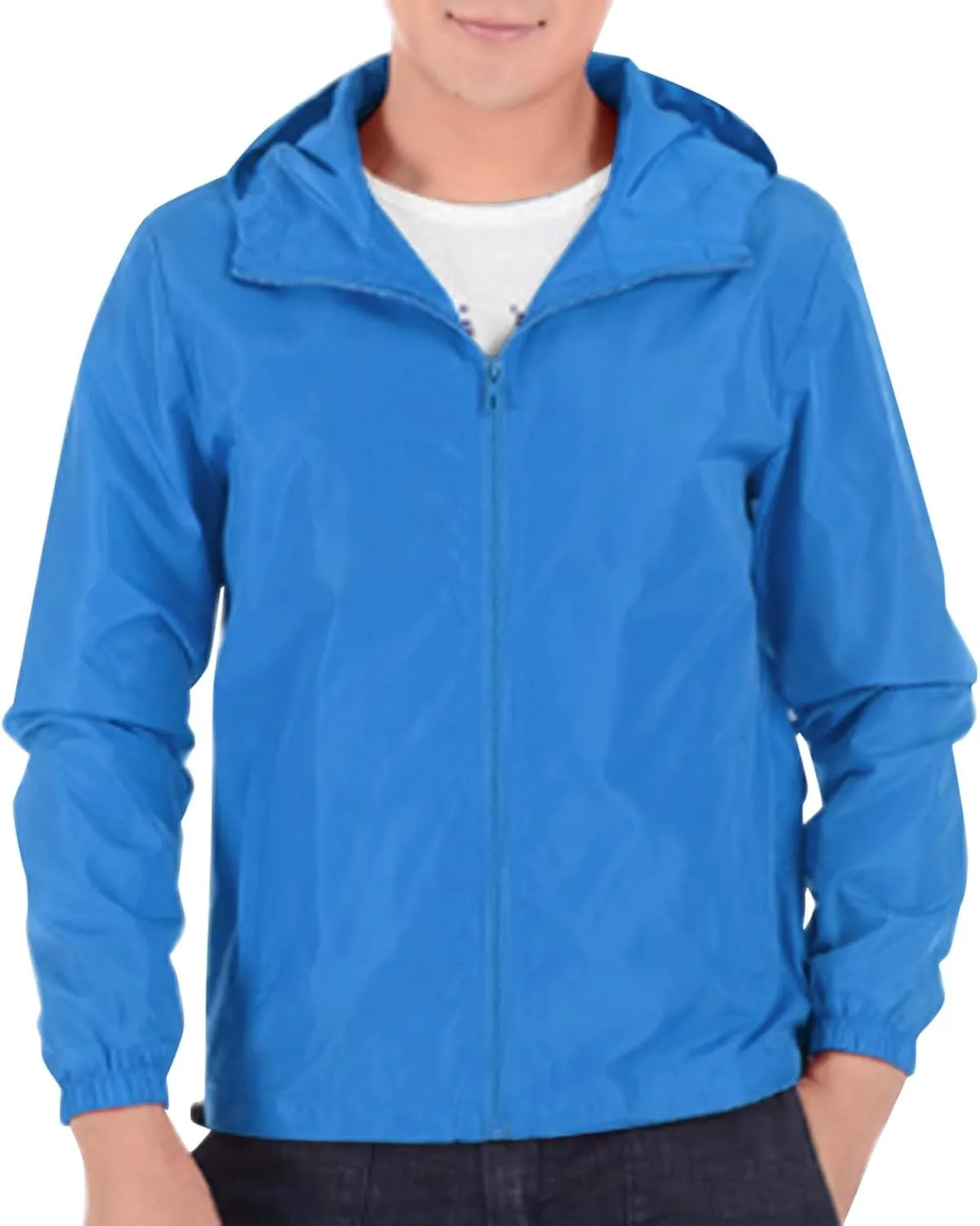 Thin Hooded Jacket for Mens Soft Shell Windproof Waterproof Hiking Coats Zipper Long Sleeve Casual Outwear Plus Size