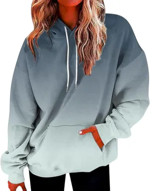 Tie-Dye Hoodies for Women Drawstring Sweatshirt Pullover Tops Oversized Casual Hooded Sweatshirt 2024 Trendy Sweater