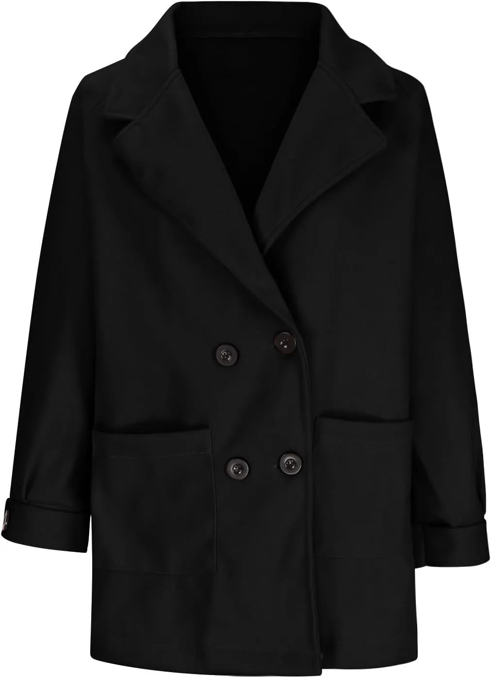 Trench Coat for Women 2024 Fall Classic Notch Lapel Double Breasted Pea Coats Midi Long Trench Coat Overcoat