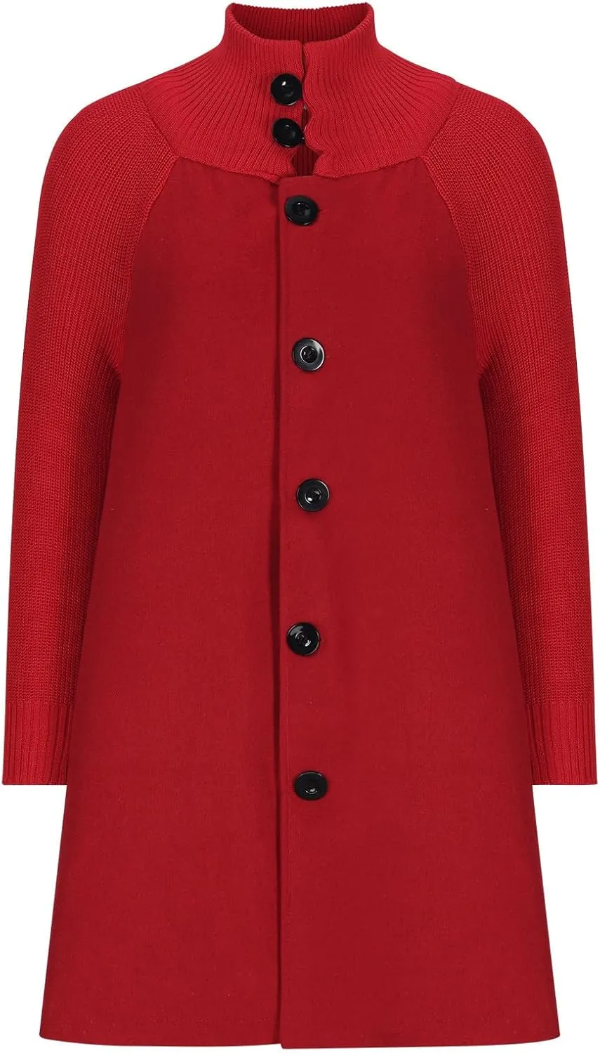 Trench Coat For Women 2024 Mid Length Fashion Button Down Long Sleeve Loose Pea Coat Solid Color Casual Winter Coat