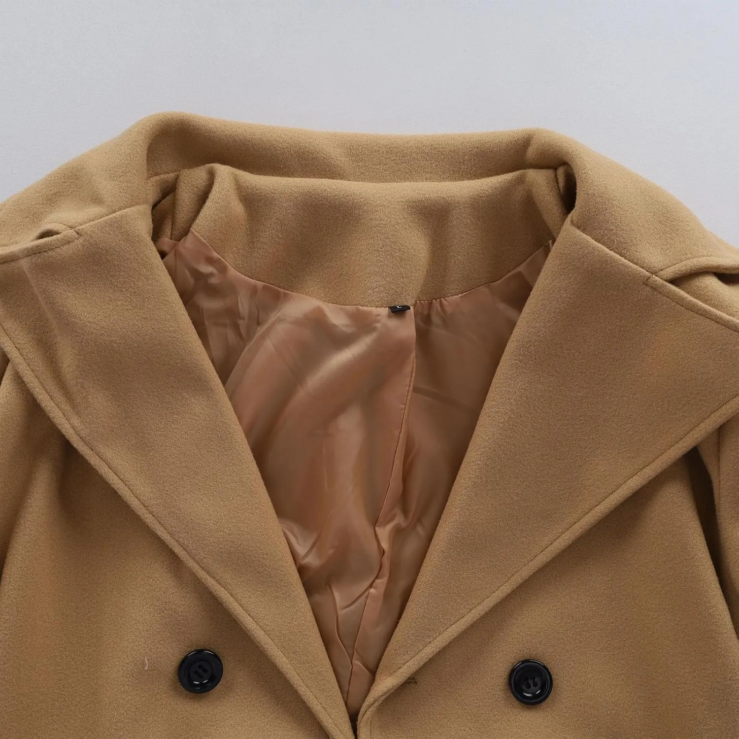 Trench Coat Men Business Trench Coat Mid Length Peacoat Notch Collar Jackets Button Down Open Front Cardigan
